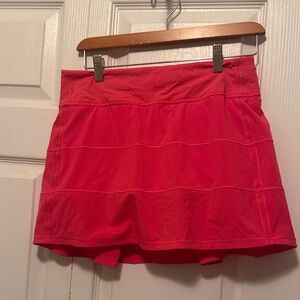 Lululemon Athletica Side Pleat Bright Coral Hot Pink Tennis Skirt